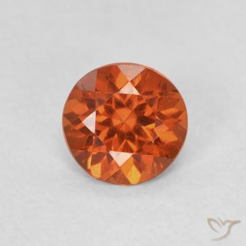 Grenat Spessartite Ambre orange naturelle Coupe roude, 0.57 ct, SI