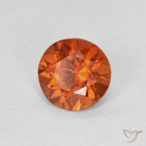 Grenat Spessartite Ambre orange naturelle Coupe roude, 0.57 ct, SI