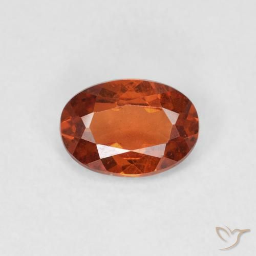 Grenat Spessartite Orange feu naturelle ovale, 0.66 ct, SI