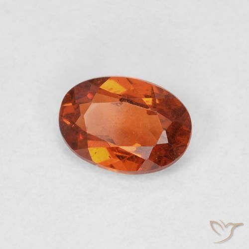 Grenat Spessartite Orange feu naturelle ovale, 0.66 ct, SI