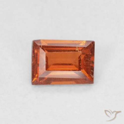 0.30ct Naturel Orange rougeâtre Grenat Spessartite, Baquette, SI