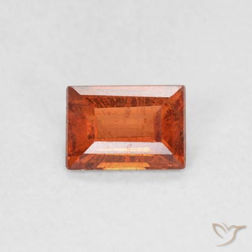 0.56ct Naturel Orange moyen Grenat Spessartite, Baquette, SI