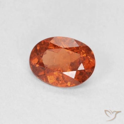 Grenat Spessartite Orange chaud naturelle ovale, 0.82 ct, SI