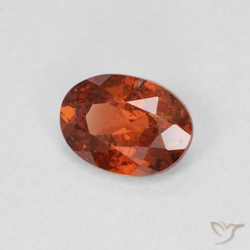Grenat Spessartite Orange foncé naturelle ovale, 0.70 ct, SI-I1