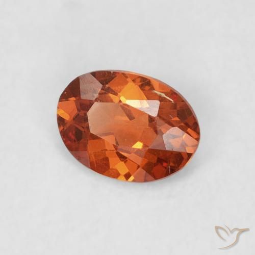Grenat Spessartite Orange foncé naturelle ovale, 0.39 ct, SI
