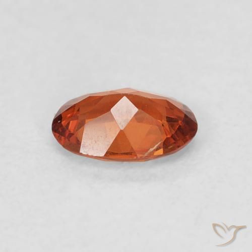 Grenat Spessartite Orange foncé naturelle ovale, 0.39 ct, SI