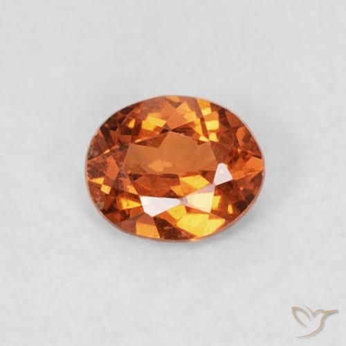 Grenat Spessartite Orange foncé naturelle ovale, 0.25 ct, VS-SI