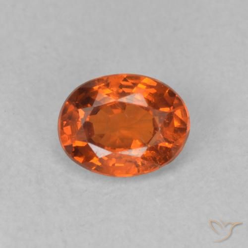 Grenat Spessartite Orange foncé naturelle ovale, 0.48 ct, VS