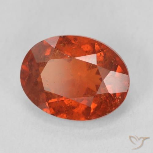 Grenat Spessartite Rouge feu naturelle ovale, 2.98 ct, SI