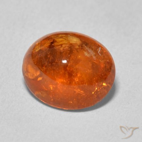 Grenat Spessartite Orange rougeâtre naturelle ovale, 4.78 ct, Transparent