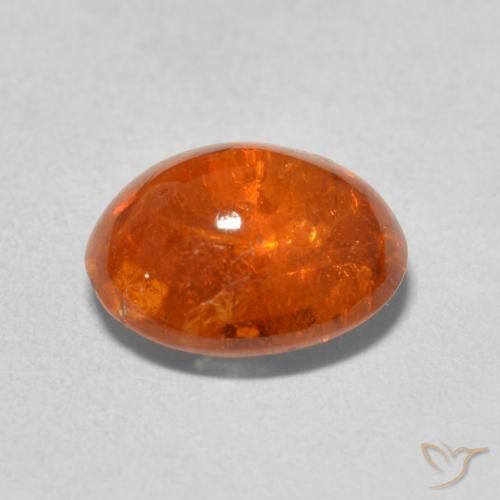 Grenat Spessartite Orange rougeâtre naturelle ovale, 4.78 ct, Transparent