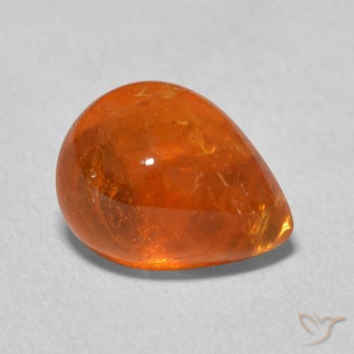 Grenat Spessartite Orange rougeâtre naturelle En forme de poire, 3.99 ct, Transparent