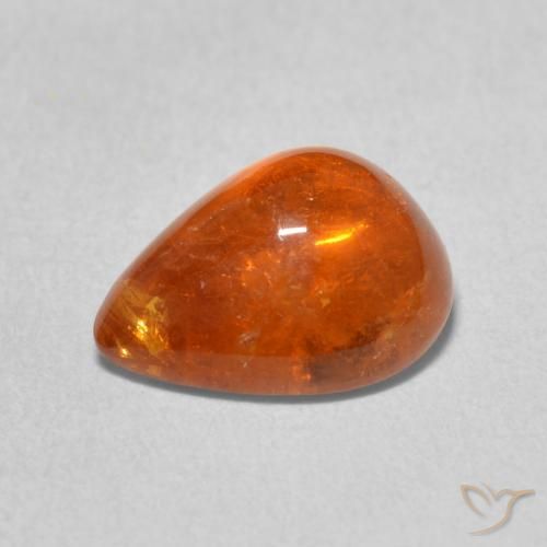 Grenat Spessartite Orange rougeâtre naturelle En forme de poire, 3.99 ct, Transparent