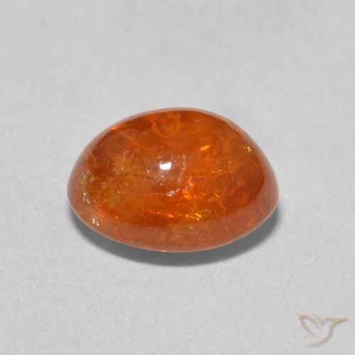 Grenat Spessartite Orange moyen naturelle ovale, 3.86 ct, Transparent