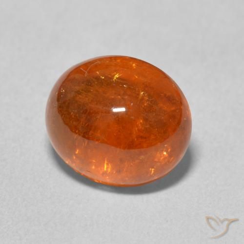 Grenat Spessartite Orange moyen naturelle ovale, 4.38 ct, Transparent