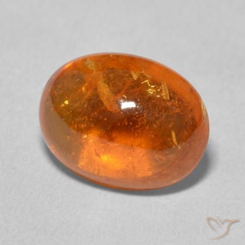 Grenat Spessartite Orange rougeâtre naturelle ovale, 4.88 ct, Transparent