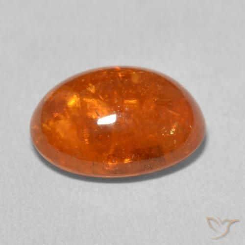 Grenat Spessartite Orange rougeâtre naturelle ovale, 4.88 ct, Transparent