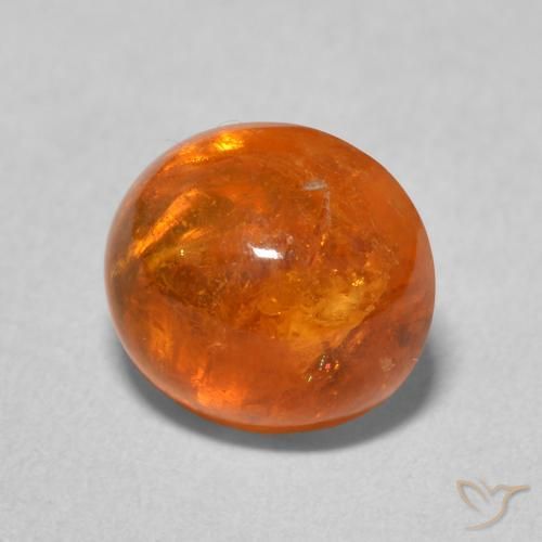 Grenat Spessartite Orange feu naturelle ovale, 4.57 ct, Transparent