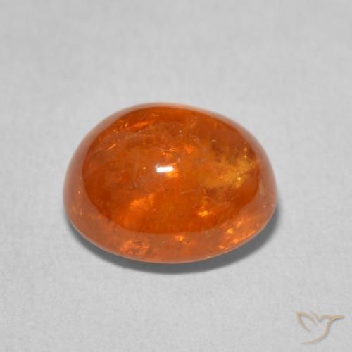 Grenat Spessartite Orange feu naturelle ovale, 4.57 ct, Transparent