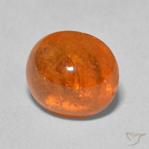 Grenat Spessartite Orange vif naturelle ovale, 4.52 ct, Transparent