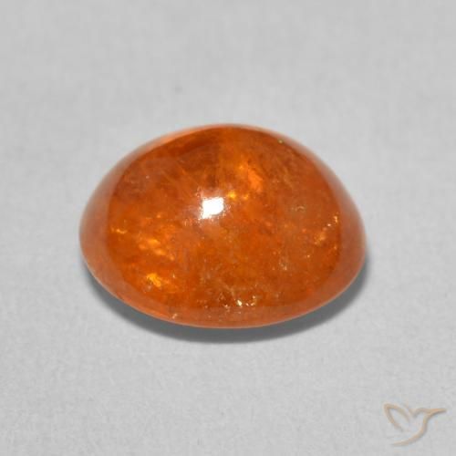 Grenat Spessartite Orange vif naturelle ovale, 4.52 ct, Transparent