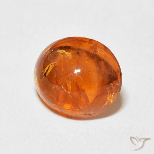 Grenat Spessartite Orange moyen naturelle ovale, 3.94 ct, Transparent