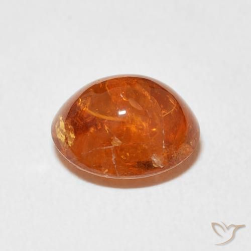 Grenat Spessartite Orange moyen naturelle ovale, 3.94 ct, Transparent