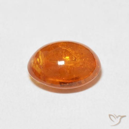 Grenat Spessartite Orange intense naturelle ovale, 3.18 ct, Transparent