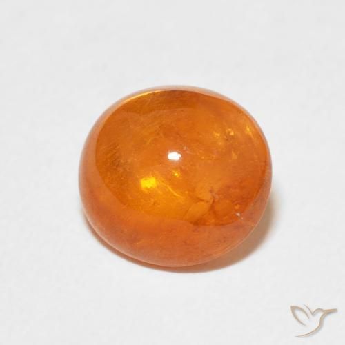Grenat Spessartite Orange rougeâtre naturelle ovale, 3.86 ct, Transparent