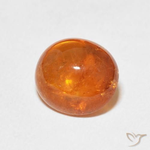 Grenat Spessartite Orange moyen naturelle ovale, 3.68 ct, Transparent