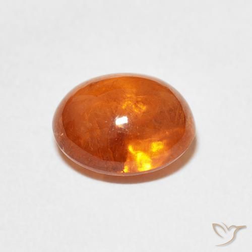 Grenat Spessartite Orange moyen naturelle ovale, 3.68 ct, Transparent