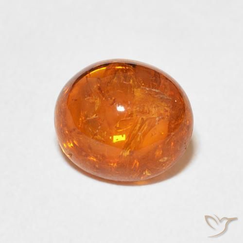 Grenat Spessartite Orange feu naturelle ovale, 3.25 ct, Transparent