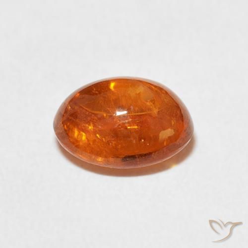 Grenat Spessartite Orange rougeâtre naturelle ovale, 2.53 ct, Transparent