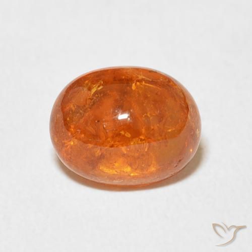 Grenat Spessartite Orange moyen naturelle ovale, 3.09 ct, Transparent