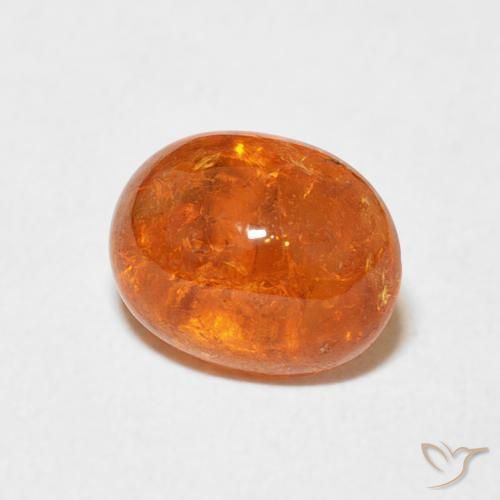 Grenat Spessartite Orange moyen naturelle ovale, 3.09 ct, Transparent