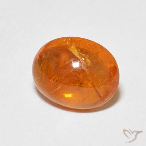 Grenat Spessartite Orange moyen naturelle ovale, 3.24 ct, Transparent