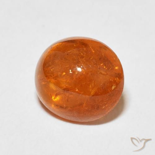 Grenat Spessartite Orange rougeâtre naturelle ovale, 4.79 ct, Transparent