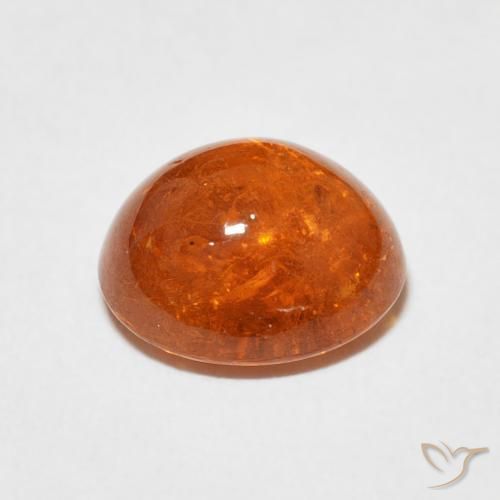 Grenat Spessartite Orange rougeâtre naturelle ovale, 4.79 ct, Transparent