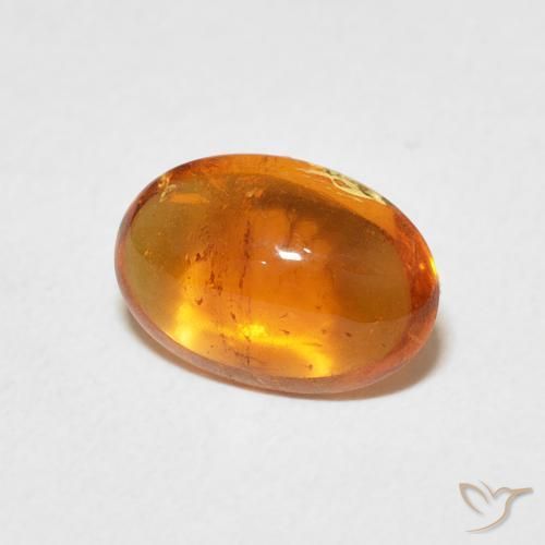 Grenat Spessartite Orange rougeâtre naturelle ovale, 2.29 ct, Transparent