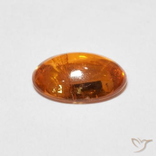 Grenat Spessartite Orange rougeâtre naturelle ovale, 2.29 ct, Transparent