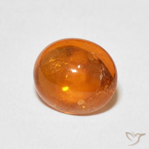 Grenat Spessartite Orange feu naturelle ovale, 3.45 ct, Transparent