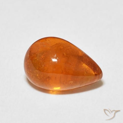 Grenat Spessartite Orange feu naturelle En forme de poire, 3.02 ct, Transparent