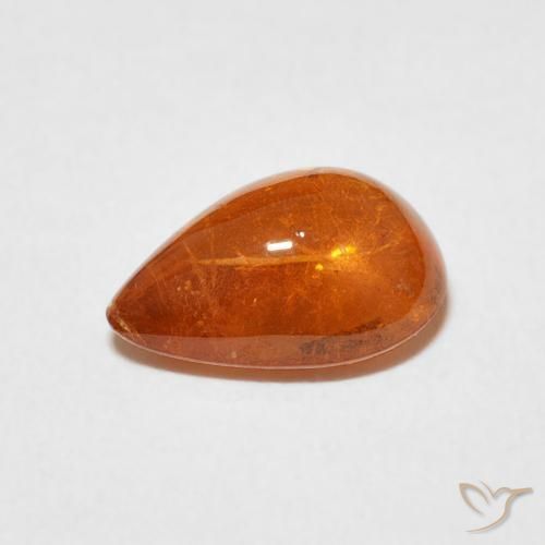 Grenat Spessartite Orange feu naturelle En forme de poire, 3.02 ct, Transparent