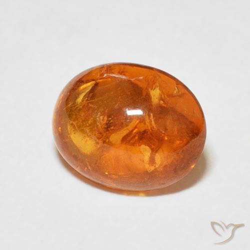 Grenat Spessartite Orange moyen naturelle ovale, 4.38 ct, Transparent