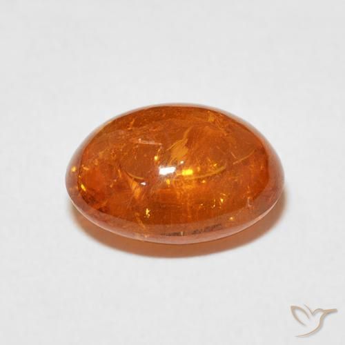 Grenat Spessartite Orange moyen naturelle ovale, 4.38 ct, Transparent