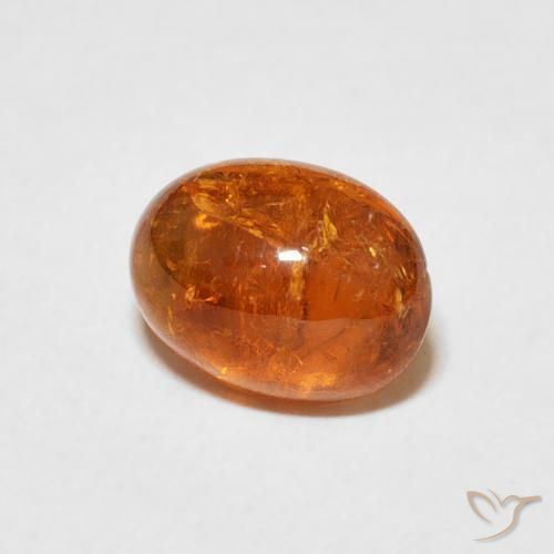Grenat Spessartite Ambre orange naturelle ovale, 3.21 ct, Transparent