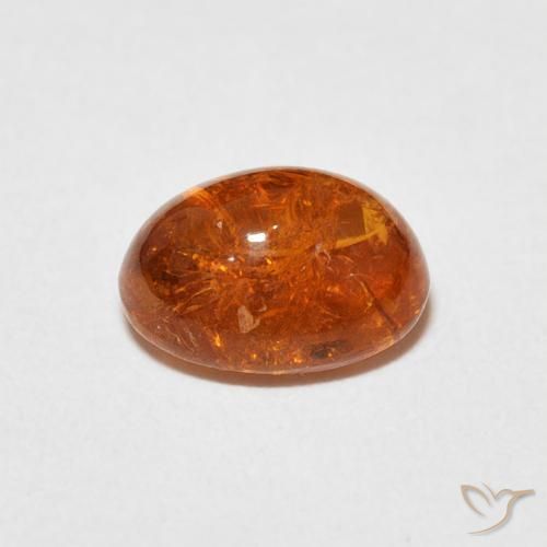 Grenat Spessartite Ambre orange naturelle ovale, 3.21 ct, Transparent