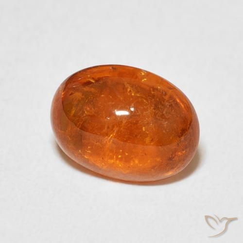 Grenat Spessartite Orange rougeâtre naturelle ovale, 3.69 ct, Transparent