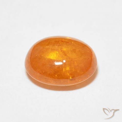Grenat Spessartite Ambre orange naturelle ovale, 4.56 ct, Transparent