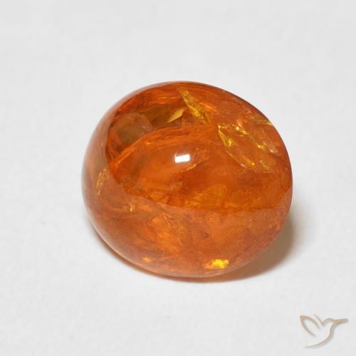 Grenat Spessartite Orange moyen naturelle ovale, 3.53 ct, Transparent